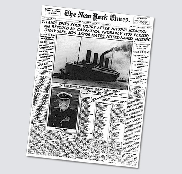 The New York Times front page story on the disaster