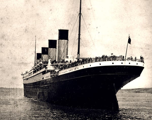 The Titanic at sea
